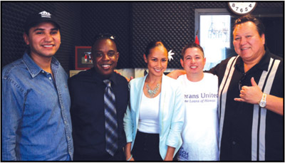Chris Cano, Darryl Vincent & Dr. Kim Cook (from US Vets), Tony Dias & Rick Hamada at a recent live broadcast of the ‘Veterans Movement' show on KHVH Radio (AM 830) which airs every Saturday at 10 a.m.